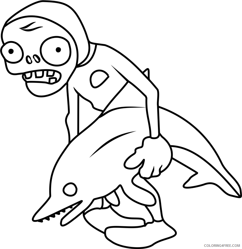 Dolphin Coloring Pages Animal Printable Sheets dolphin rider zombie 2021 1632 Coloring4free