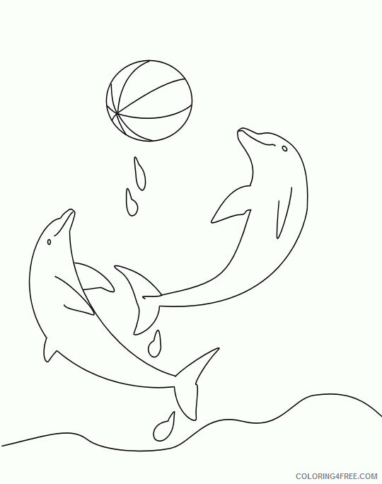 Dolphin Coloring Pages Animal Printable Sheets dolphins playing 2021 1661 Coloring4free