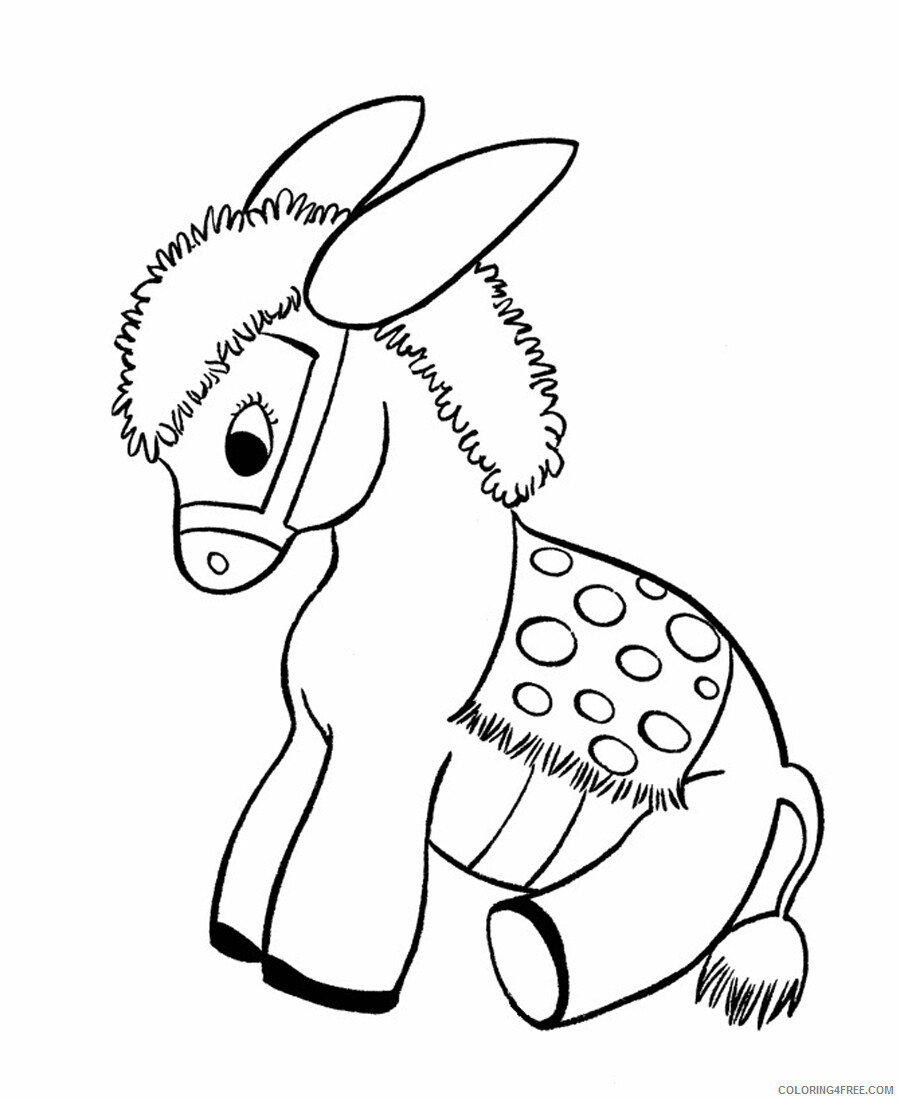 Donkey Coloring Pages Animal Printable Sheets Baby Donkey 2021 1665 Coloring4free
