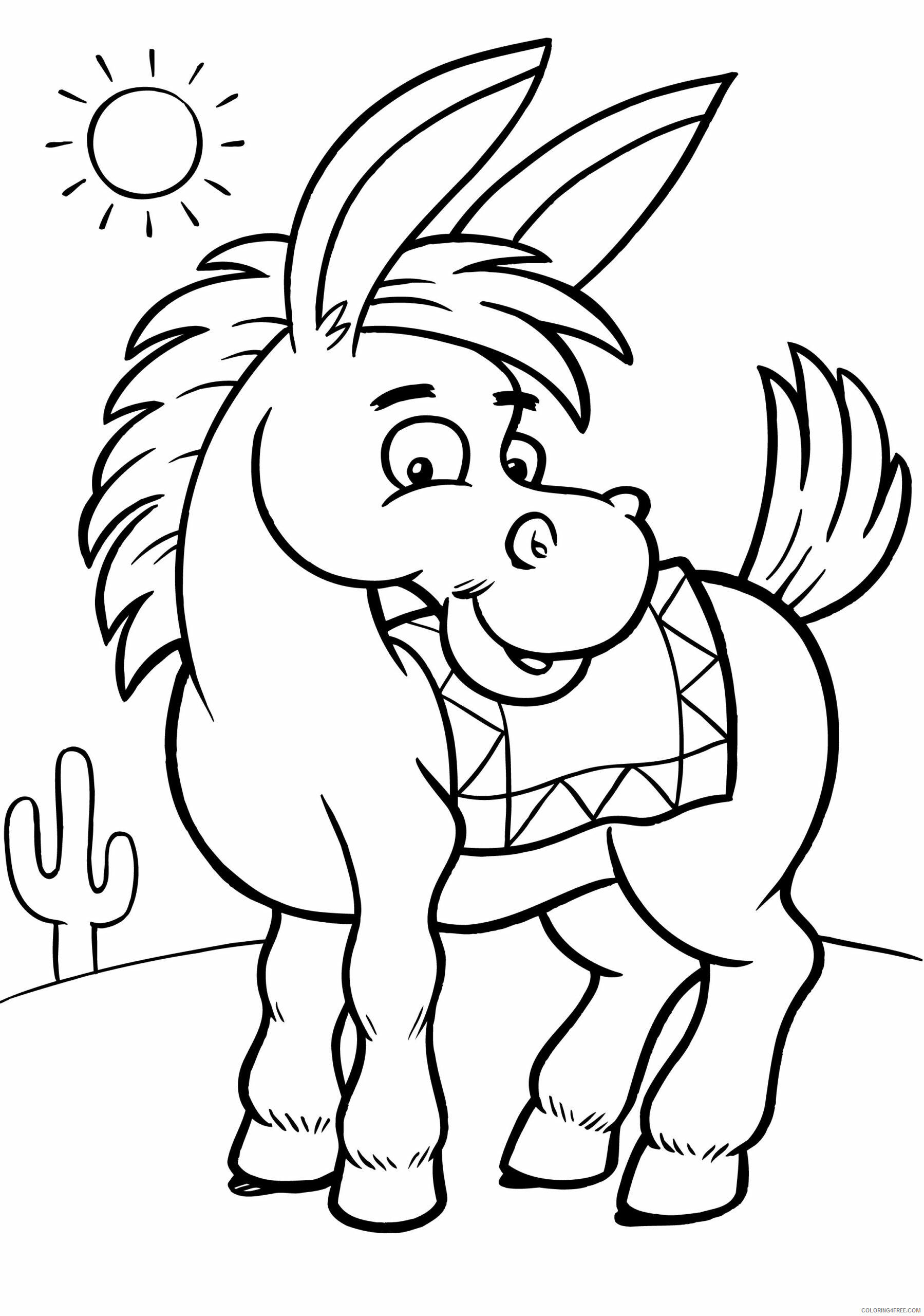 Donkey Coloring Pages Animal Printable Sheets Donkey 2021 1689 Coloring4free