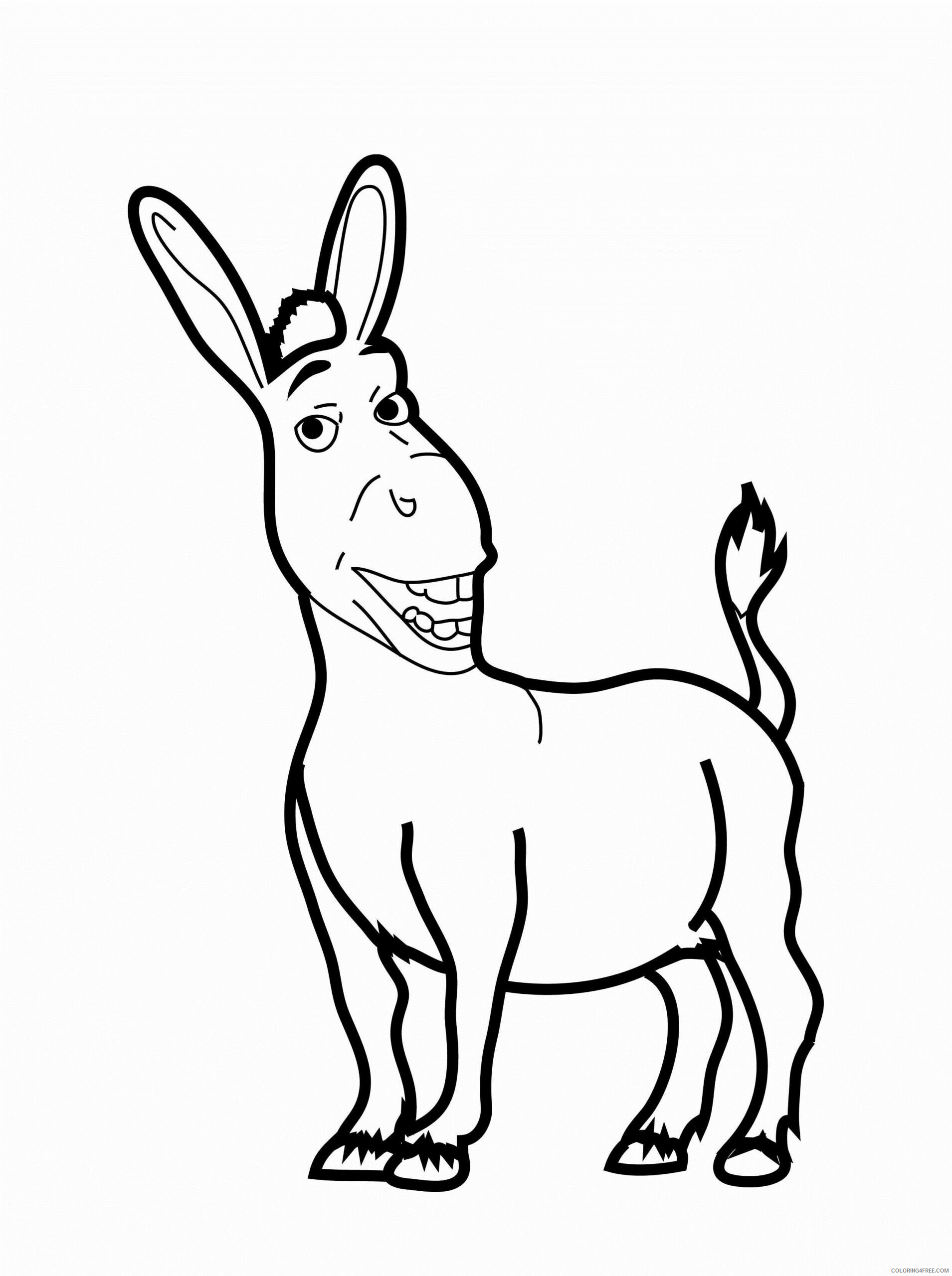 Donkey Coloring Pages Animal Printable Sheets Printable Donkey 2021 1701 Coloring4free