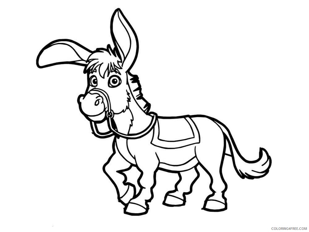 Donkey Coloring Pages Animal Printable Sheets donkey 11 2021 1691 Coloring4free