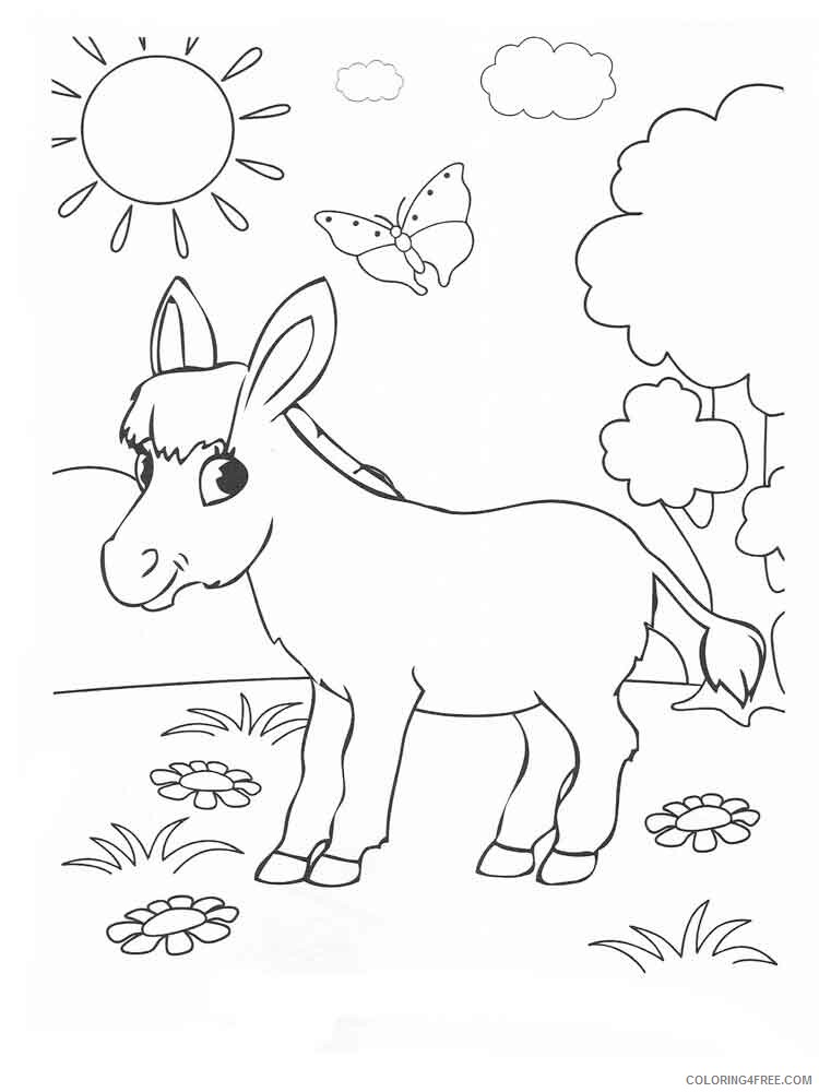 Donkey Coloring Pages Animal Printable Sheets donkey 12 2021 1692 Coloring4free