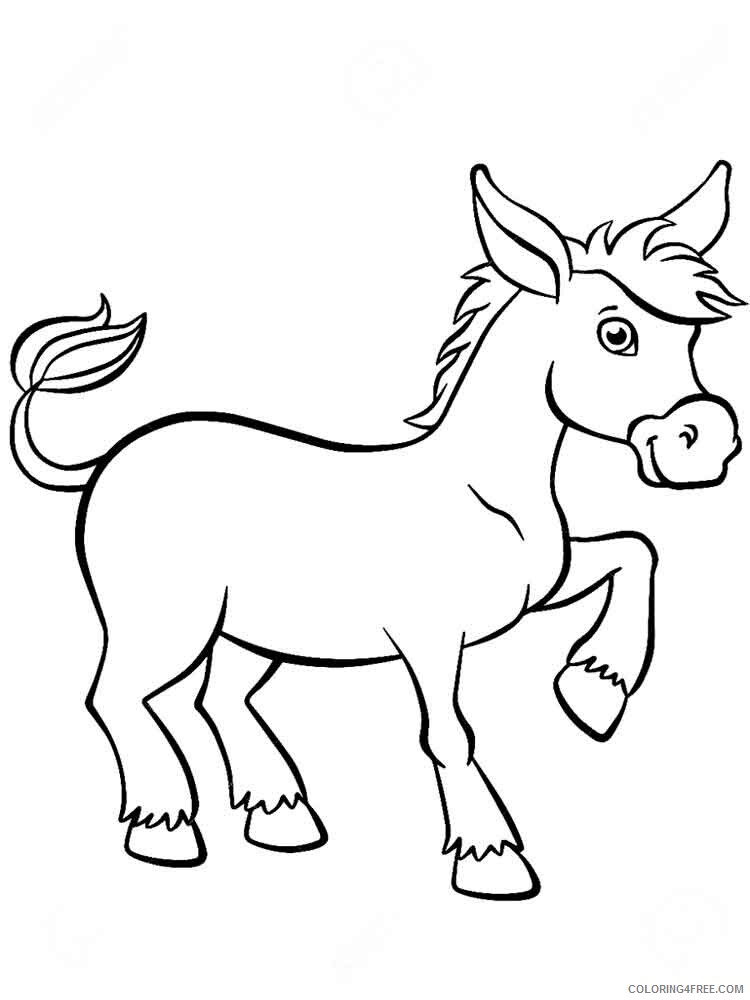 Donkey Coloring Pages Animal Printable Sheets donkey 2 2021 1693 Coloring4free