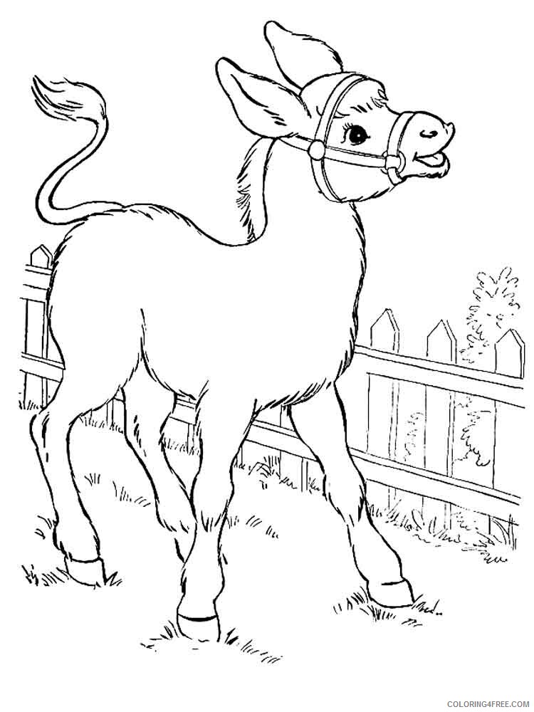 Donkey Coloring Pages Animal Printable Sheets Donkey 9 2021 1696 Coloring4free Coloring4free Com