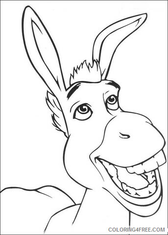 Donkey Coloring Pages Animal Printable Sheets donkey smiling 2021 1698 Coloring4free