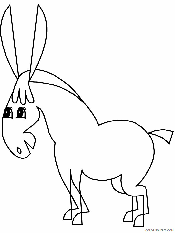Donkey Coloring Pages Animal Printable Sheets donkey2 2021 1683 Coloring4free