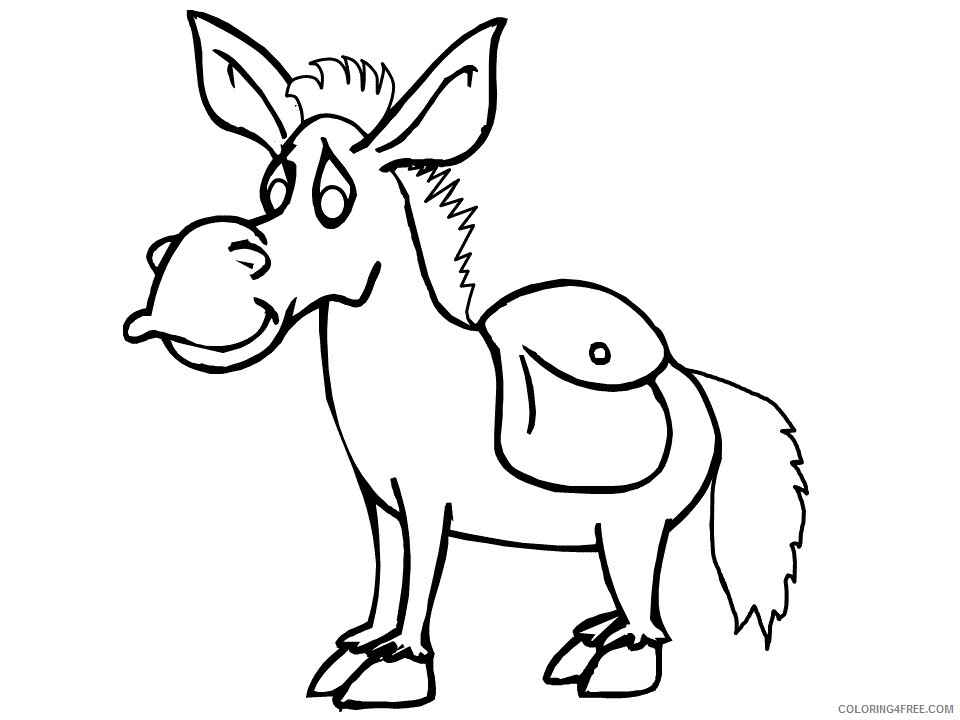 Donkey Coloring Pages Animal Printable Sheets Donkey5 2021 1685 Coloring4free Coloring4free Com