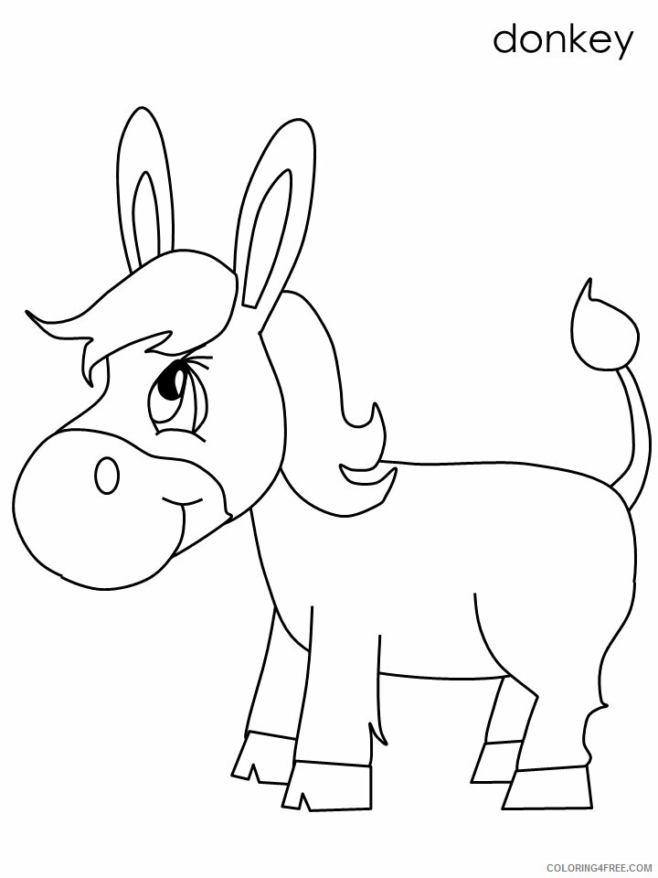 Donkey Coloring Pages Animal Printable Sheets donkey7 2021 1687 Coloring4free