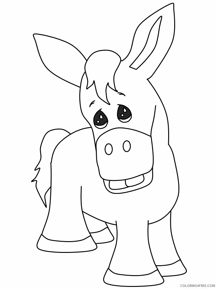 Donkey Coloring Pages Animal Printable Sheets donkey9 2021 1688 Coloring4free