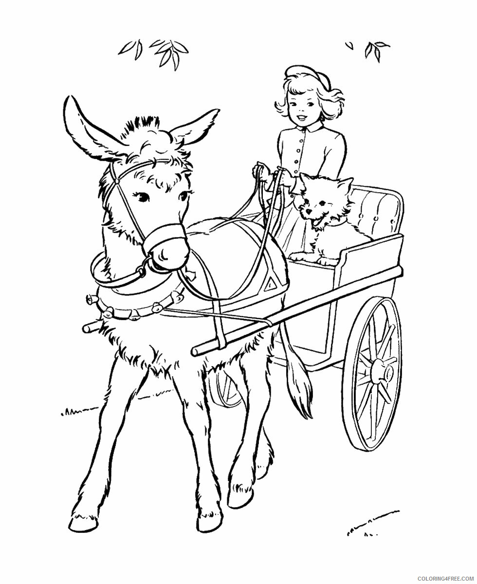 Donkey Coloring Pages Animal Printable Sheets donkey_cl_01 2021 1668 Coloring4free