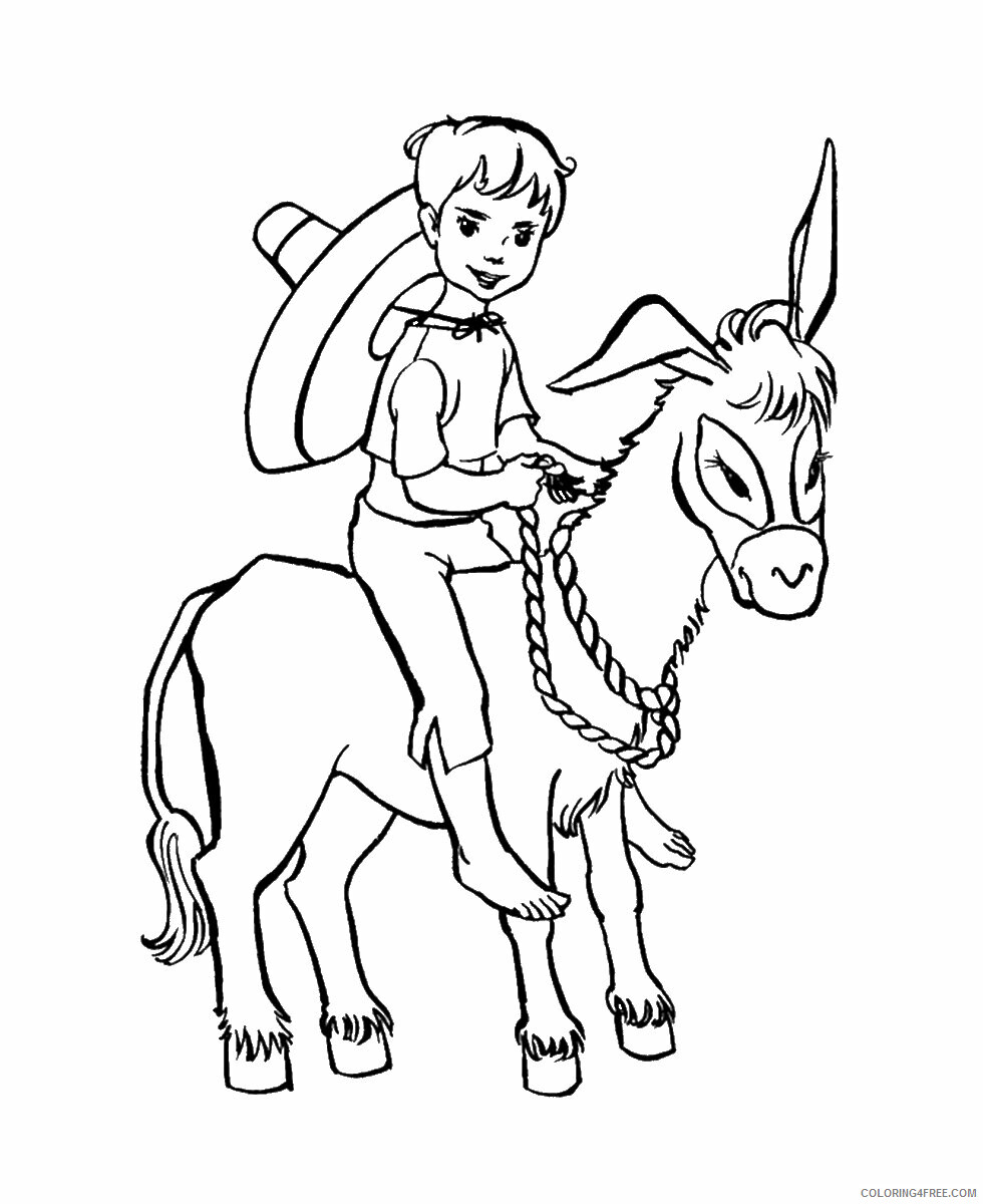 Donkey Coloring Pages Animal Printable Sheets donkey_cl_02 2021 1669 Coloring4free