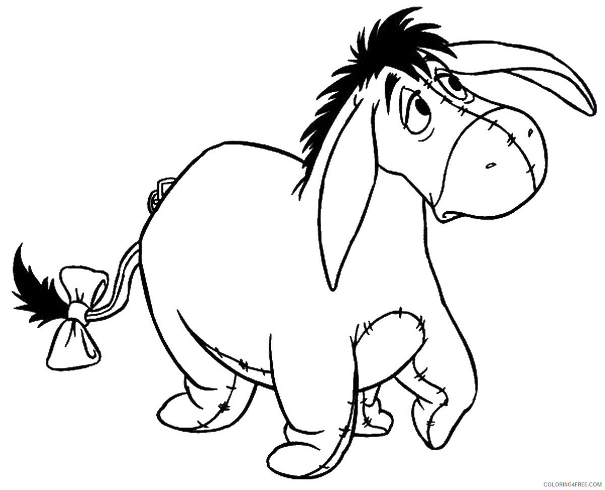 Donkey Coloring Pages Animal Printable Sheets donkey_cl_06 2021 1672 Coloring4free