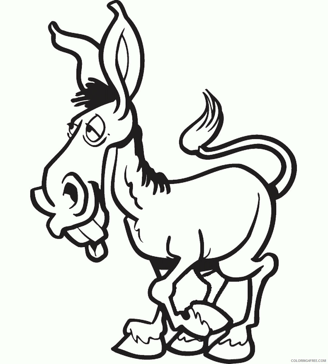 Donkey Coloring Pages Animal Printable Sheets donkey_cl_10 2021 1675 Coloring4free
