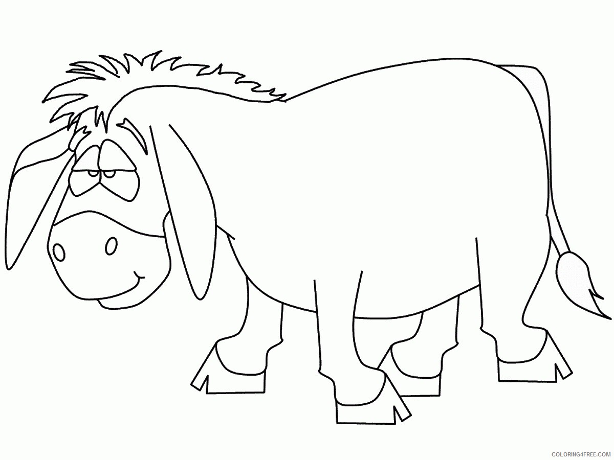Donkey Coloring Pages Animal Printable Sheets donkey_cl_17 2021 1678 Coloring4free