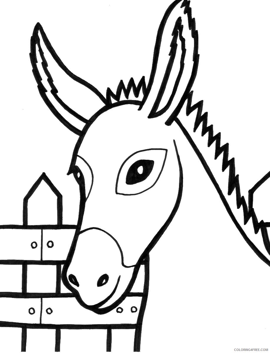 Donkey Coloring Pages Animal Printable Sheets donkey_cl_19 2021 1679 Coloring4free