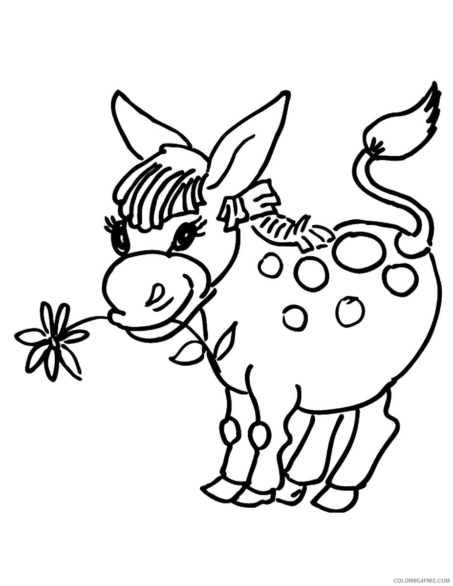 Donkey Coloring Pages Animal Printable Sheets donkey_cl_21 2021 1681 Coloring4free