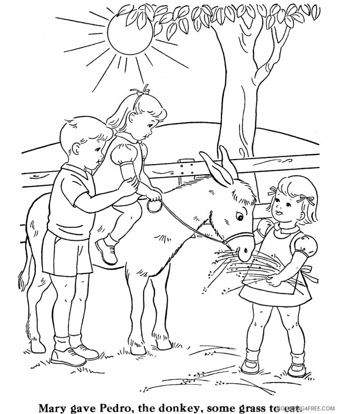 Donkey Coloring Sheets Animal Coloring Pages Printable 2021 1290 Coloring4free
