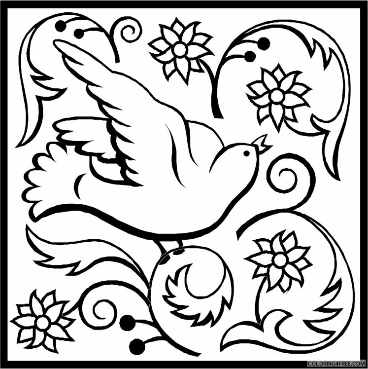 Doves Coloring Pages Animal Printable Sheets Dove 2021 1704 Coloring4free