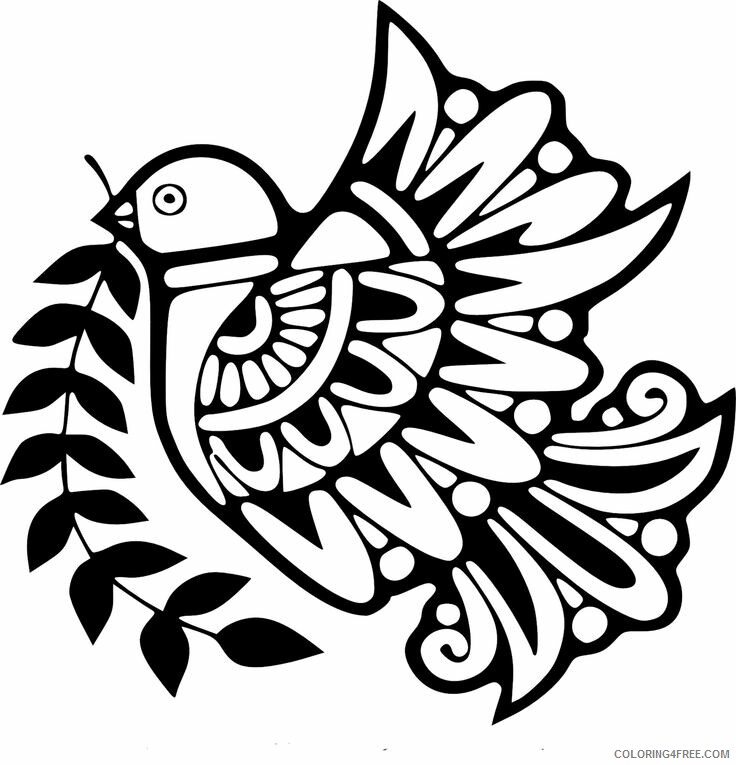 Doves Coloring Pages Animal Printable Sheets Dove Design 2021 1706 Coloring4free