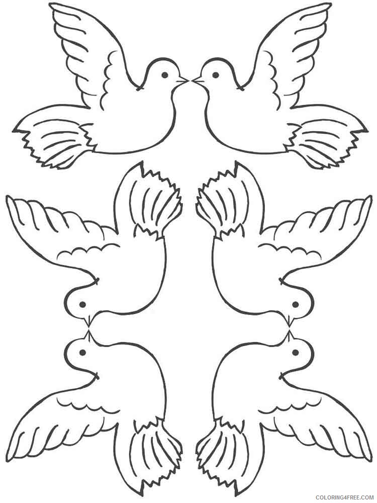 Doves Coloring Pages Animal Printable Sheets Doves birds 6 2021 1715 Coloring4free
