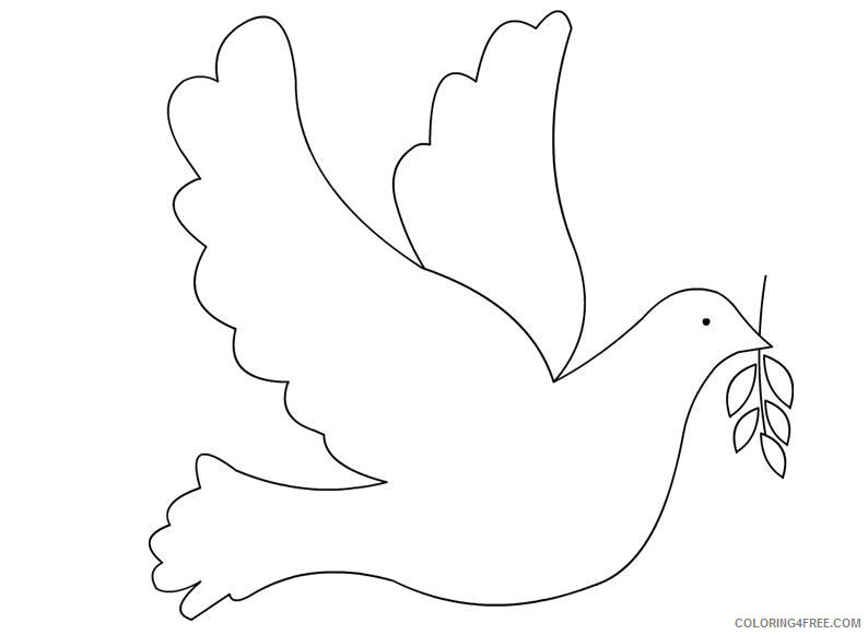 Doves Coloring Pages Animal Printable Sheets Olive Branch and Dove 2021 1721 Coloring4free