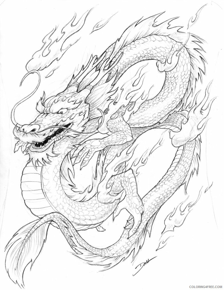 Dragon Coloring Pages Animal Printable Sheets Chinese Dragon 2021 1726 Coloring4free