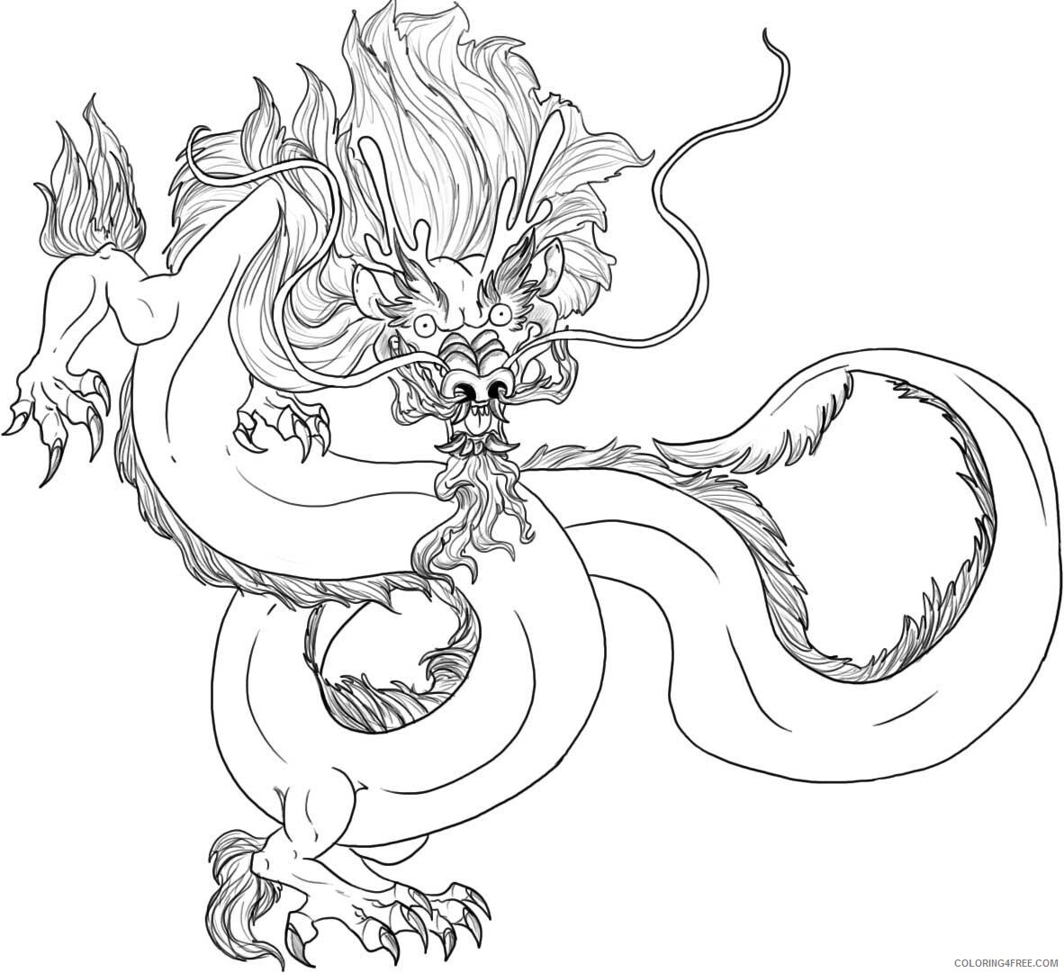 Dragon Coloring Pages Animal Printable Sheets Chinese Dragon For Kids 2021 1727 Coloring4free