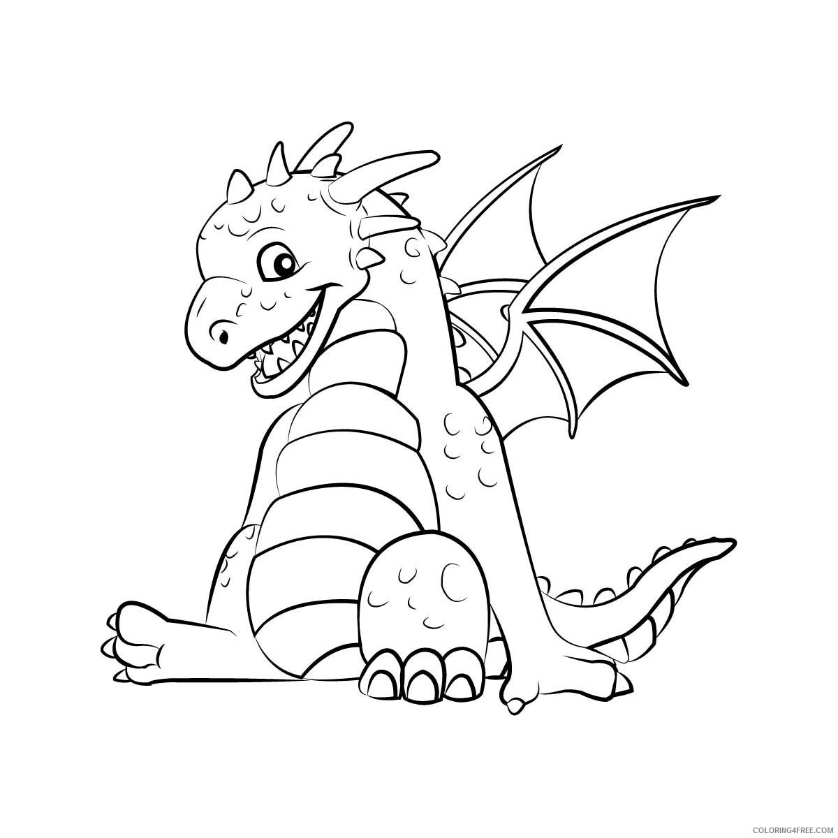 Dragon Coloring Pages Animal Printable Sheets Cute Dragon 2021 1742 Coloring4free Coloring4free Com