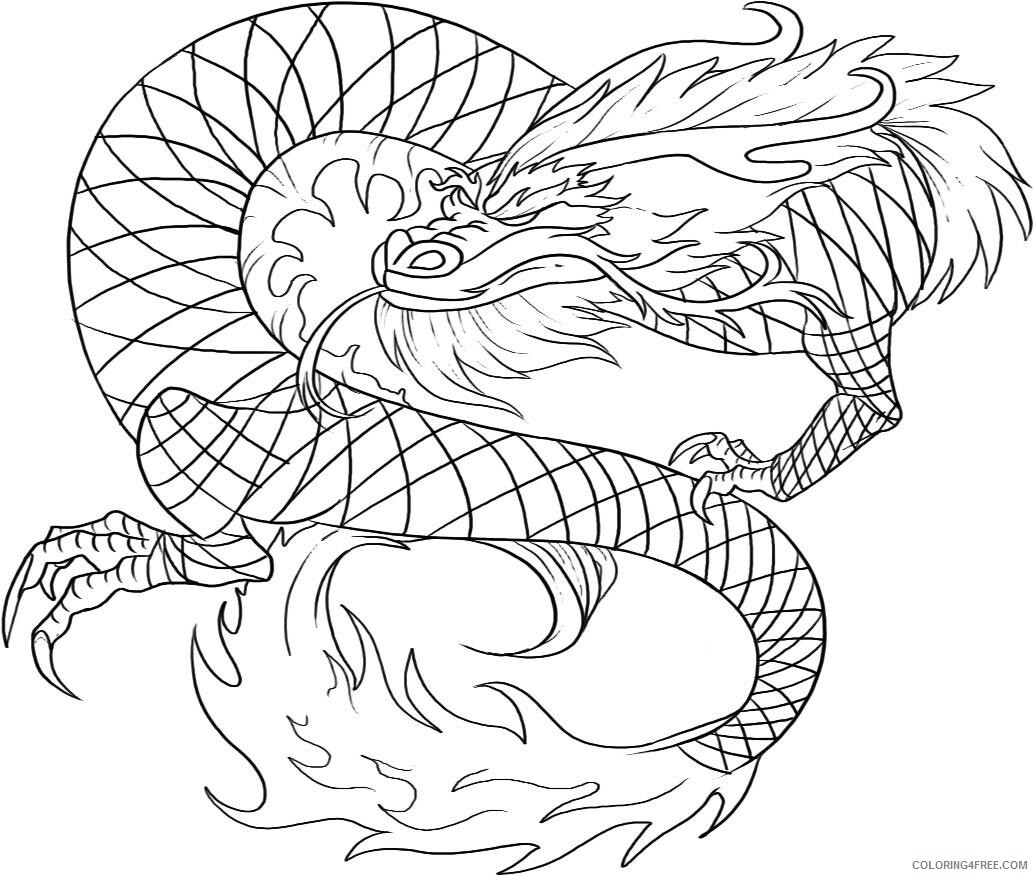 Dragon Coloring Pages Animal Printable Sheets Printable Chinese Dragon 2021 Coloring4free