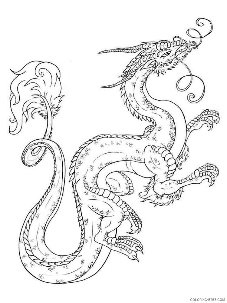 Dragon Coloring Pages Animal Printable Sheets animals dragon 3 2021 1737 Coloring4free