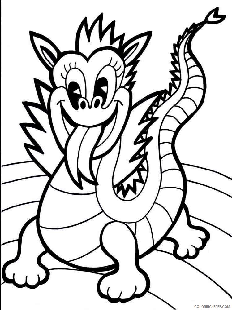 Dragon Coloring Pages Animal Printable Sheets animals dragon 9 2021 1739 Coloring4free