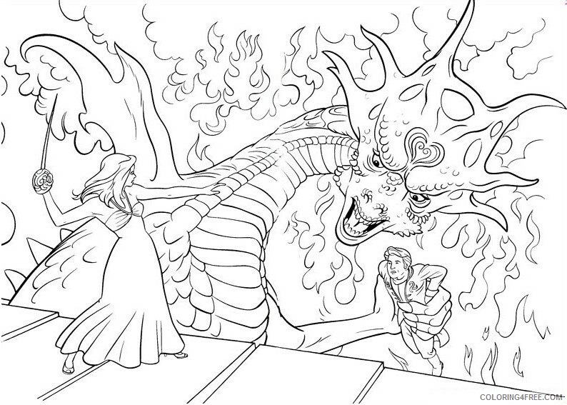 Dragon Coloring Pages Animal Printable Sheets giselle fighting with dragon 2021 Coloring4free