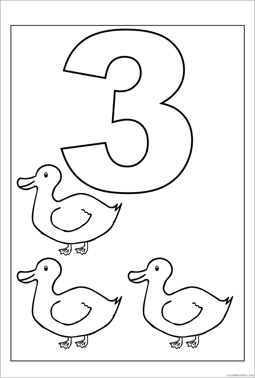 Duck Coloring Pages Animal Printable Sheets 3 ducks 2021 1787 Coloring4free