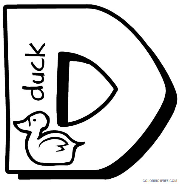 Duck Coloring Pages Animal Printable Sheets Duck Learn Letter D 2021 1820 Coloring4free