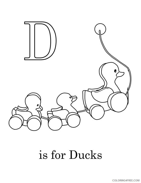 Duck Coloring Pages Animal Printable Sheets Duck for Letter D 2021 1817 Coloring4free