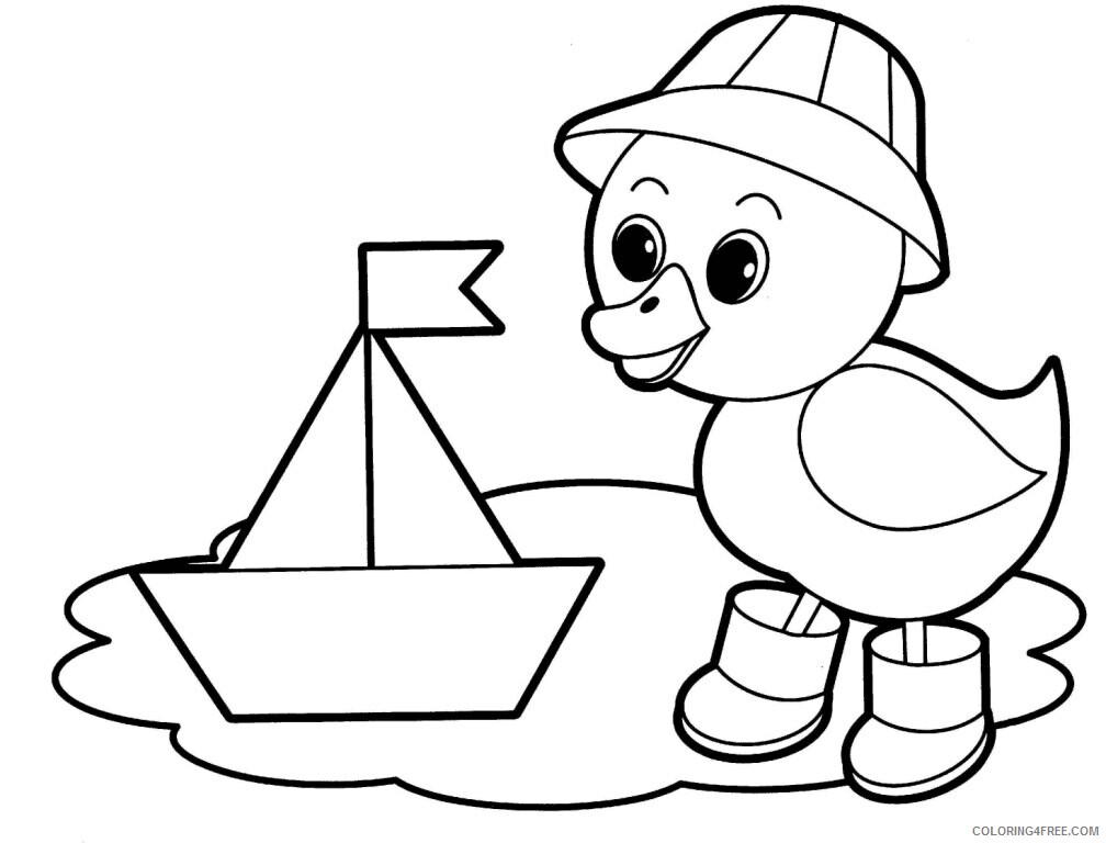 Duck Coloring Pages Animal Printable Sheets Easy Duck 2021 1833 Coloring4free