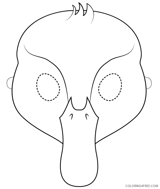 Duck Coloring Pages Animal Printable Sheets duck mask 2021 1821 Coloring4free