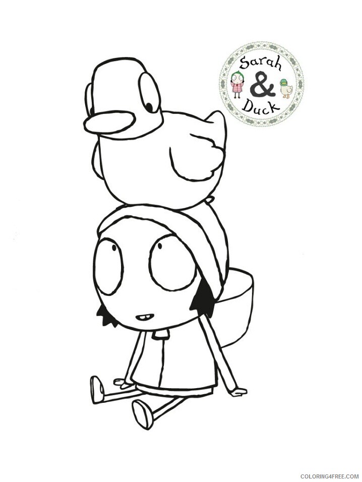 Duck Coloring Pages Animal Printable Sheets duck on sarahs head 2021 1824 Coloring4free