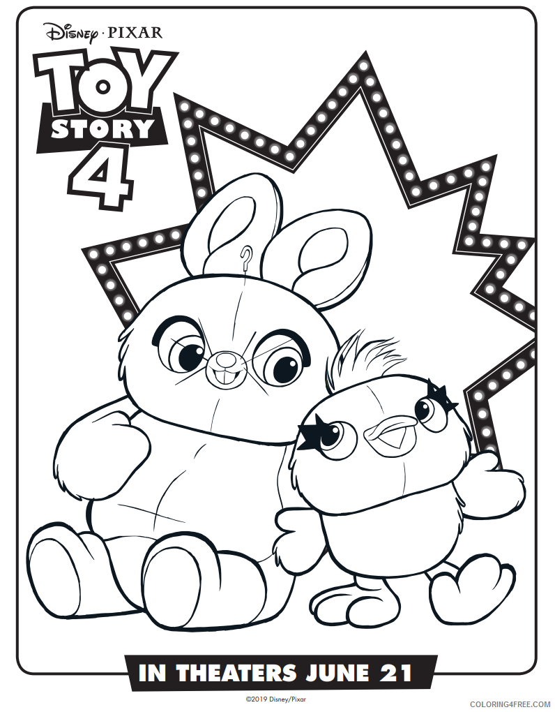 Duck Coloring Pages Animal Printable Sheets ducky and bunny 2021 1832 Coloring4free