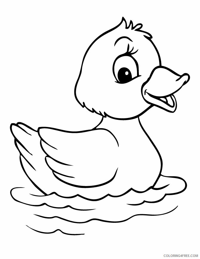 Duckling Coloring Pages Animal Printable Sheets Swimming Duckling 2021 1854 Coloring4free