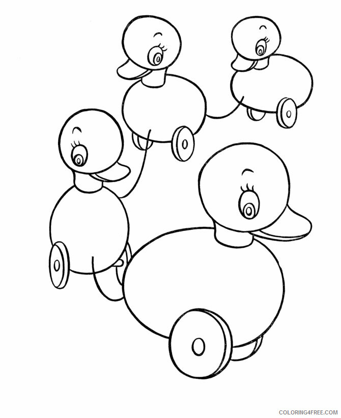 Duckling Coloring Pages Animal Printable Sheets Toy Duckling 2021 1855 Coloring4free