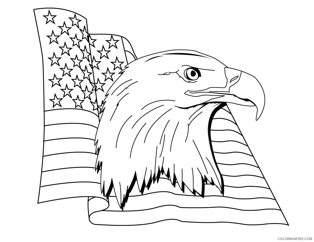 Eagle Coloring Pages Animal Printable Sheets US Eagle Flag Day 2021 1893 Coloring4free