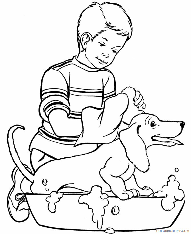 Easy Dog Coloring Pages Animal Printable Sheets Free Dog For Kids 2021 1899 Coloring4free