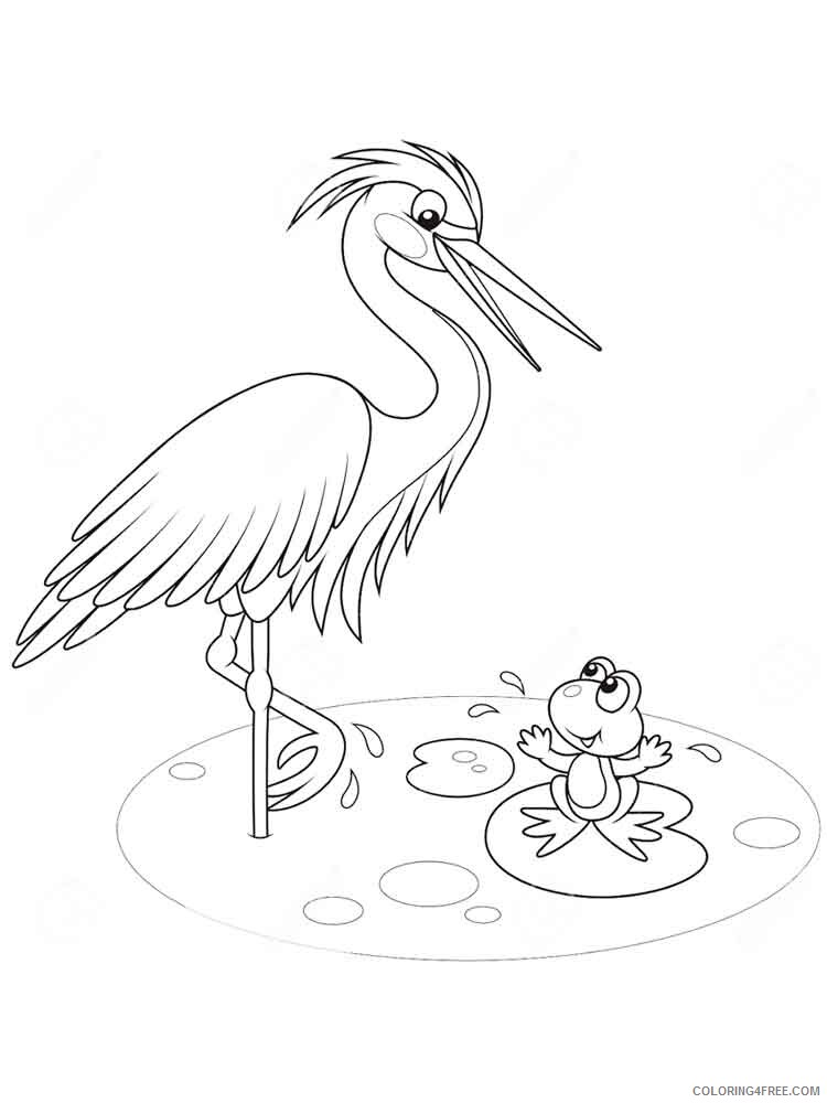 Egrets Coloring Pages Animal Printable Sheets Egrets birds 9 2021 1914 Coloring4free