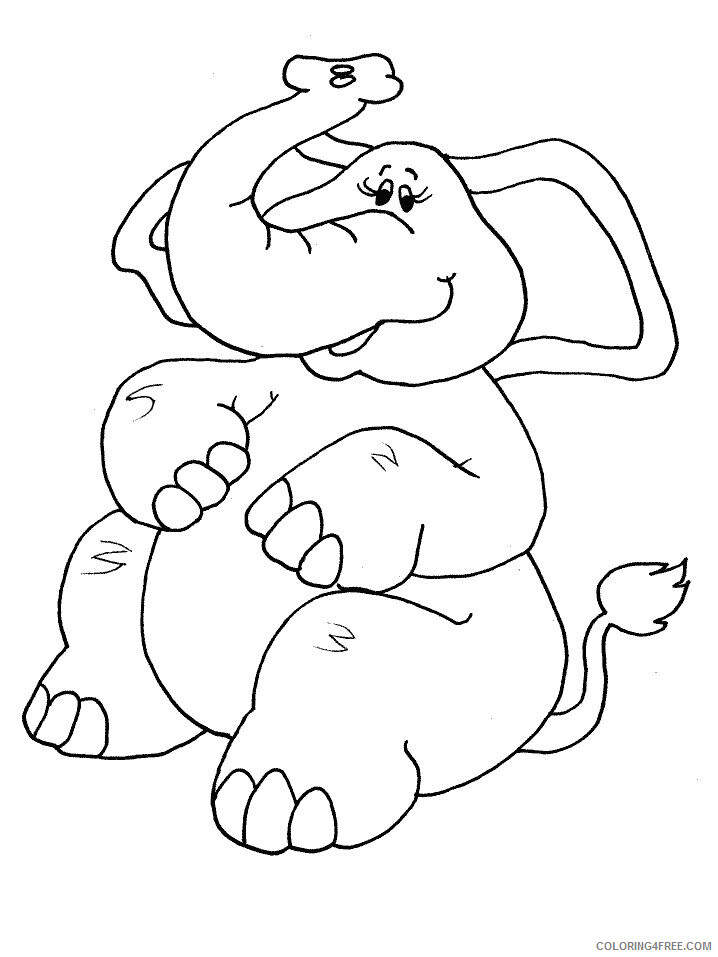 Elephant Coloring Pages Animal Printable Sheets 1 2021 1915 Coloring4free