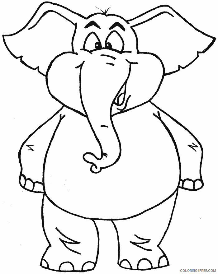 Elephant Coloring Pages Animal Printable Sheets 3 2021 1917 Coloring4free
