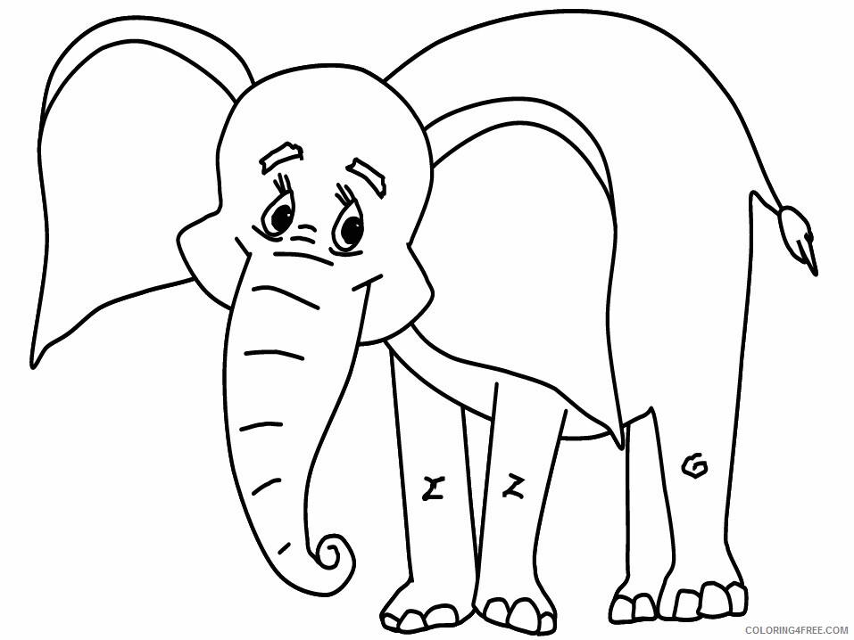 Elephant Coloring Pages Animal Printable Sheets 7 2021 1921 Coloring4free