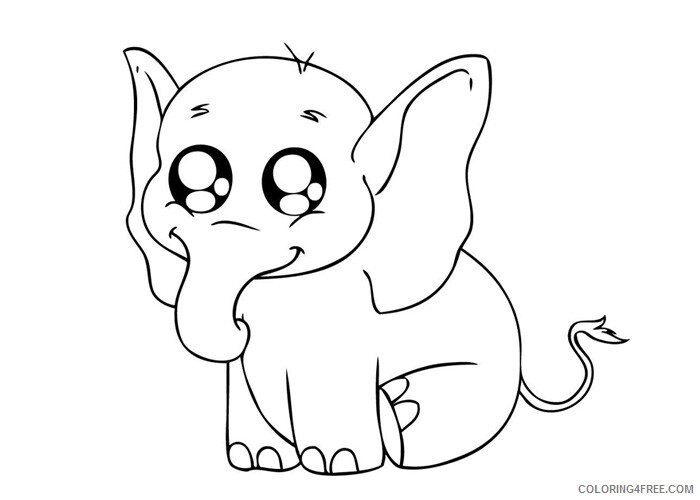 Elephant Coloring Pages Animal Printable Sheets Baby elephant 2021 1928 Coloring4free