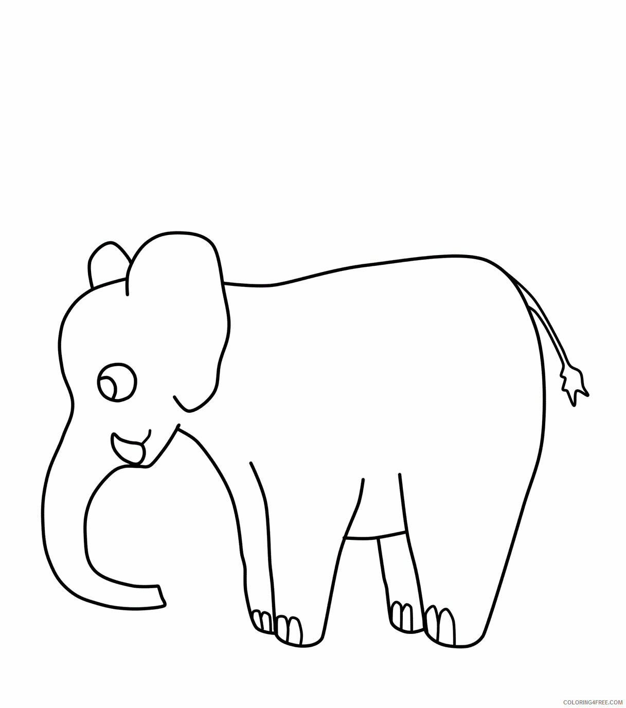 Elephant Coloring Pages Animal Printable Sheets Cartoon Elephant 2021 1930 Coloring4free